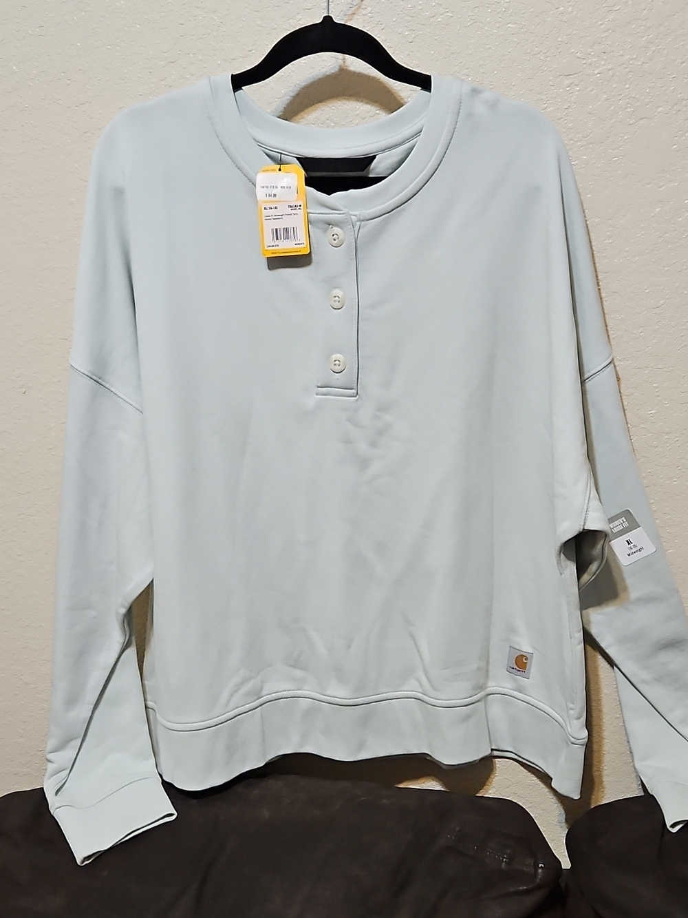 Carhartt Pale Blue Henley Pullover Sweatshirt